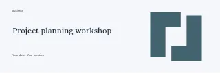 Project planning workshop banner template · Horizontal photo dialogue
