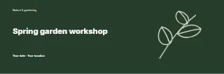 Spring garden workshop banner template · Horizontal photo dialogue