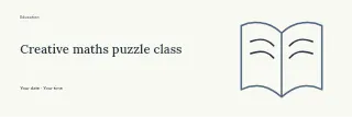 Creative maths puzzle class banner template · Horizontal photo dialogue