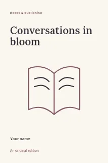 Conversations in Bloom book cover template · Fine-line cover