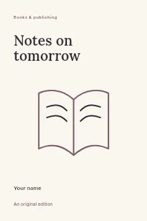 Notes on Tomorrow book cover template · Fine-line cover