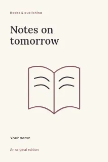 Notes on Tomorrow book cover template · Fine-line cover
