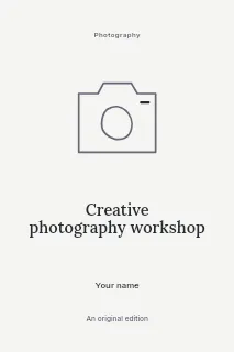 Creative photography workshop book cover template · Illustrated folio