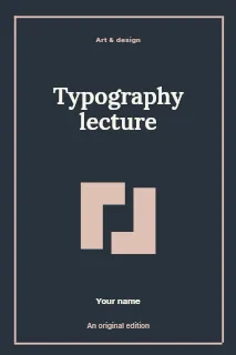 Typography lecture book cover template · Framed editorial