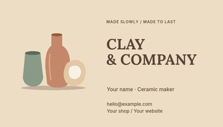 Ceramic maker business card template
