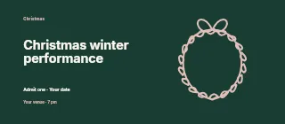 Christmas winter performance event ticket template · Horizontal photo dialogue