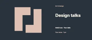 Spring Design Talks event ticket template · Horizontal photo dialogue