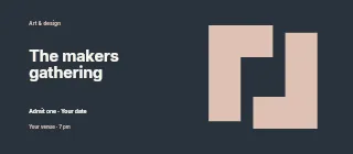 Spring The Makers Gathering event ticket template · Horizontal photo dialogue