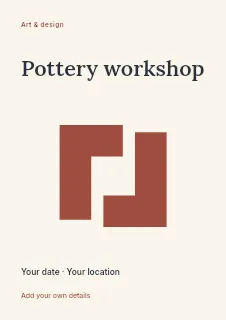 Autumn Pottery Workshop flyer template · Fine-line cover