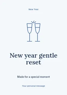 New Year gentle reset flyer template · Illustrated folio