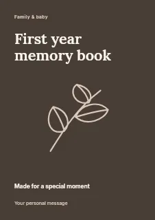 First year memory book flyer template · Fine-line cover