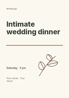 Intimate wedding dinner flyer template · Typography & ornament