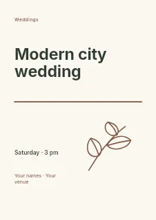Modern city wedding flyer template · Typography & ornament