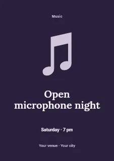 Open microphone night flyer template · Illustrated folio