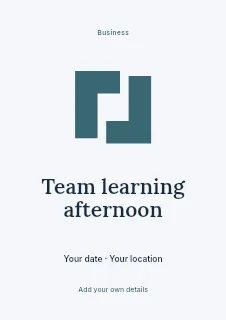 Team learning afternoon flyer template · Illustrated folio