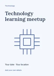 Technology learning meetup flyer template · Fine-line cover