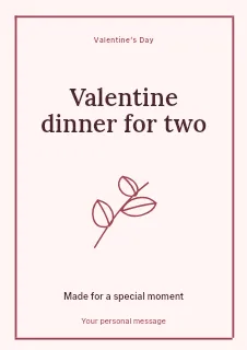 Valentine dinner for two flyer template · Framed editorial