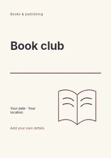 Spring Book Club flyer template · Typography & ornament