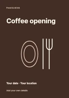 Spring Coffee Opening flyer template · Fine-line cover