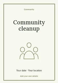 Spring Community Cleanup flyer template · Framed editorial
