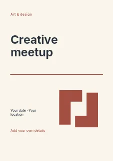 Spring Creative Meetup flyer template · Typography & ornament