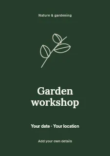 Spring Garden Workshop flyer template · Illustrated folio