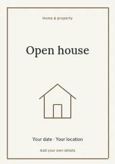 Spring Open House flyer template · Framed editorial