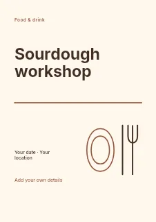 Spring Sourdough Workshop flyer template · Typography & ornament
