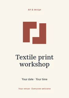 Textile print workshop flyer template · Illustrated folio