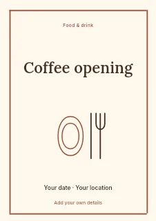 Summer Coffee Opening flyer template · Framed editorial