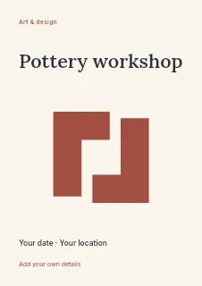 Weekend Pottery Workshop flyer template · Fine-line cover
