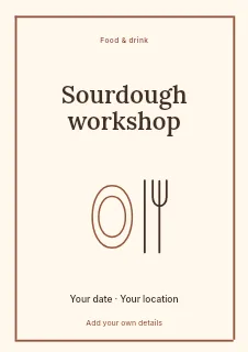 Winter Sourdough Workshop flyer template · Framed editorial