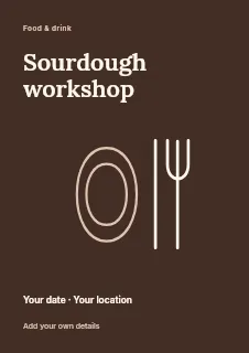 Winter Sourdough Workshop flyer template · Fine-line cover