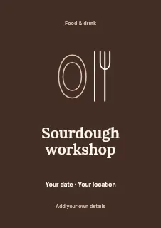 Winter Sourdough Workshop flyer template · Illustrated folio