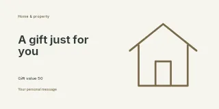 Property information guide gift voucher template · Horizontal photo dialogue