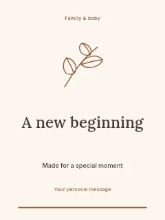 A New Beginning greeting card template · Botanical invitation