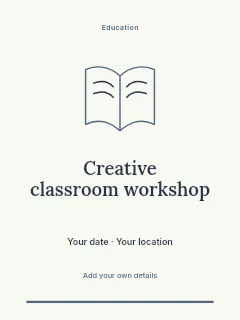 Creative classroom workshop greeting card template · Botanical invitation