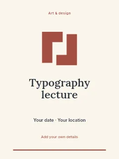 Typography lecture greeting card template · Botanical invitation