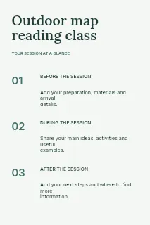 Outdoor map reading class infographic template · Structured infographics