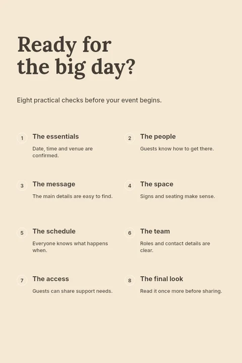Event-ready checklist infographic template