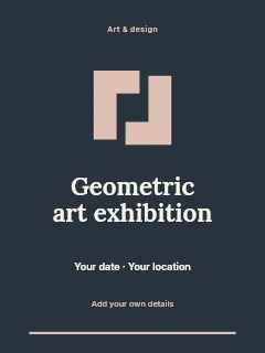 Geometric art exhibition invitation template · Botanical invitation