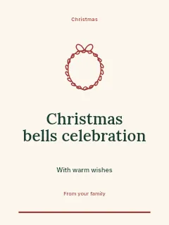 Christmas bells celebration invitation template · Botanical invitation