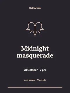 Midnight masquerade invitation template · Botanical invitation