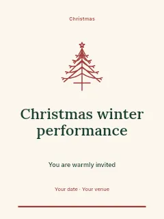 Christmas winter performance invitation template · Botanical invitation