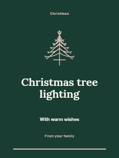 Christmas tree lighting invitation template · Botanical invitation
