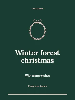 Winter forest Christmas invitation template · Botanical invitation
