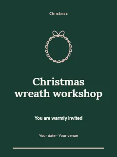 Christmas wreath workshop invitation template · Botanical invitation