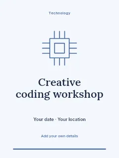 Creative coding workshop invitation template · Botanical invitation