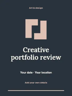 Creative portfolio review invitation template · Botanical invitation