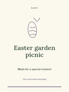 Easter garden picnic invitation template · Botanical invitation